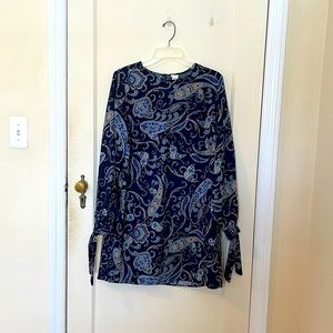 Blue paisley print H&M shift dress